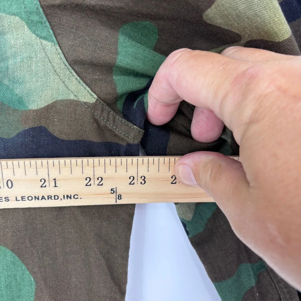Vintage US Army BDU Jacket Mens Medium Regular Green Woodland Camo Combat Coat